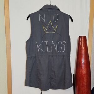 Sebby Charcoal Button Front Vest No Kings
